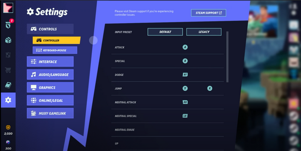 Controller Settings for Multiversus